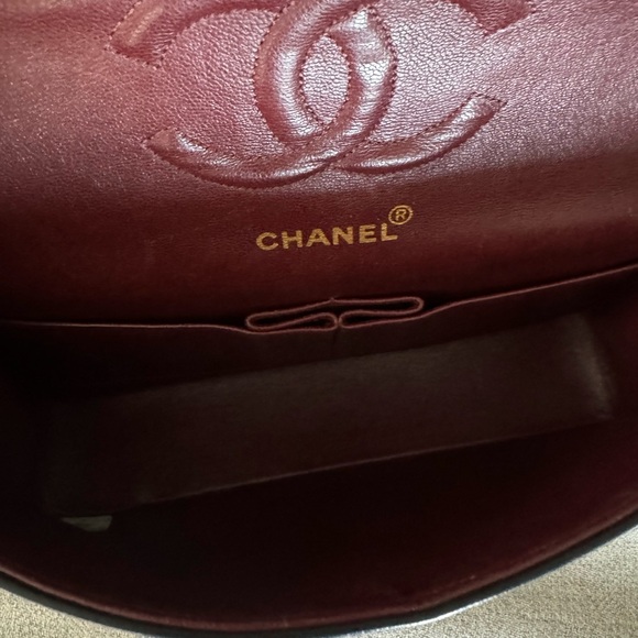 Vintage 18k Chanel double flap classic medium bag black - Picture 9 of 10